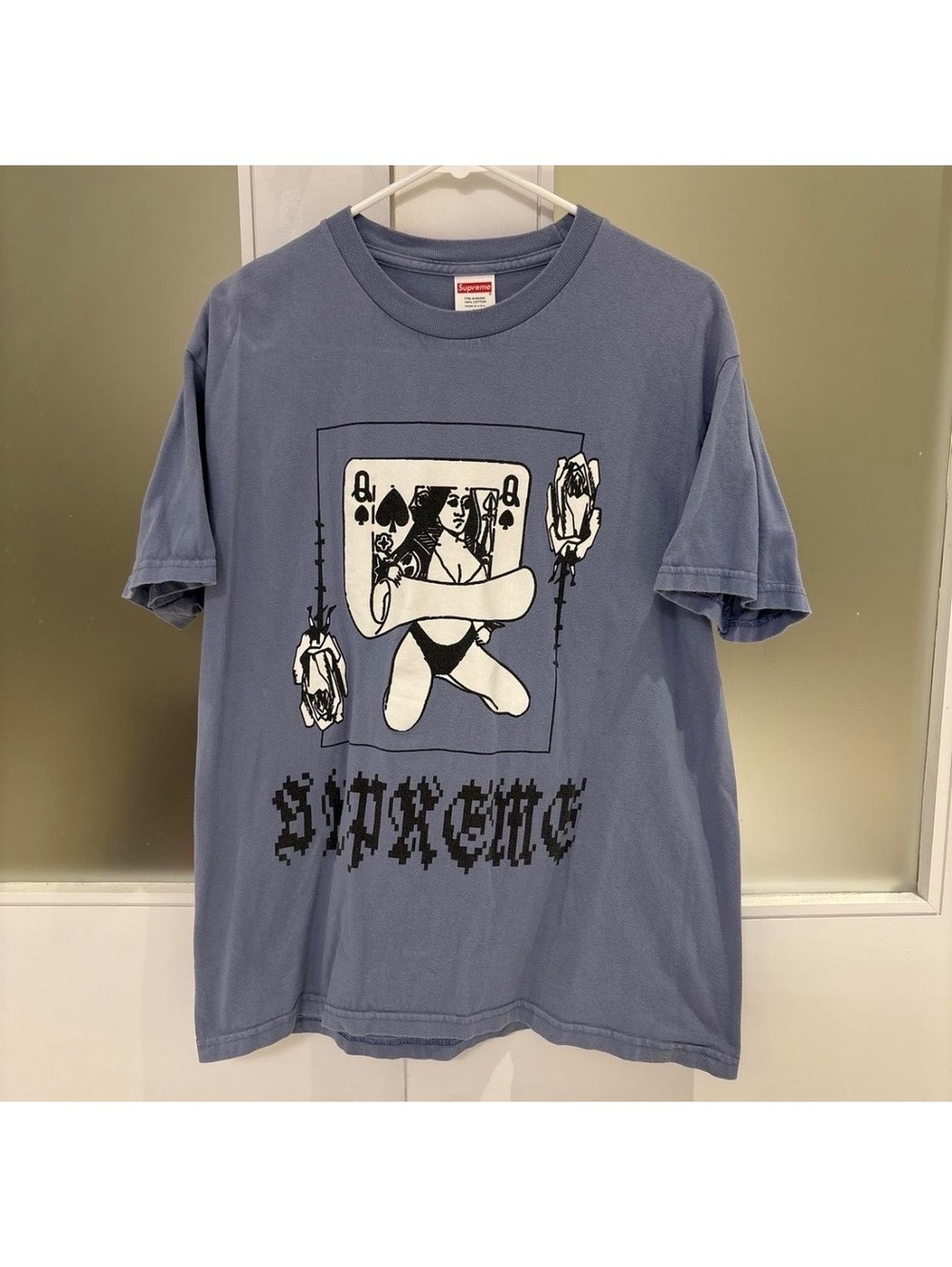 Supreme Queen of Spades blue tee, adult men's medium